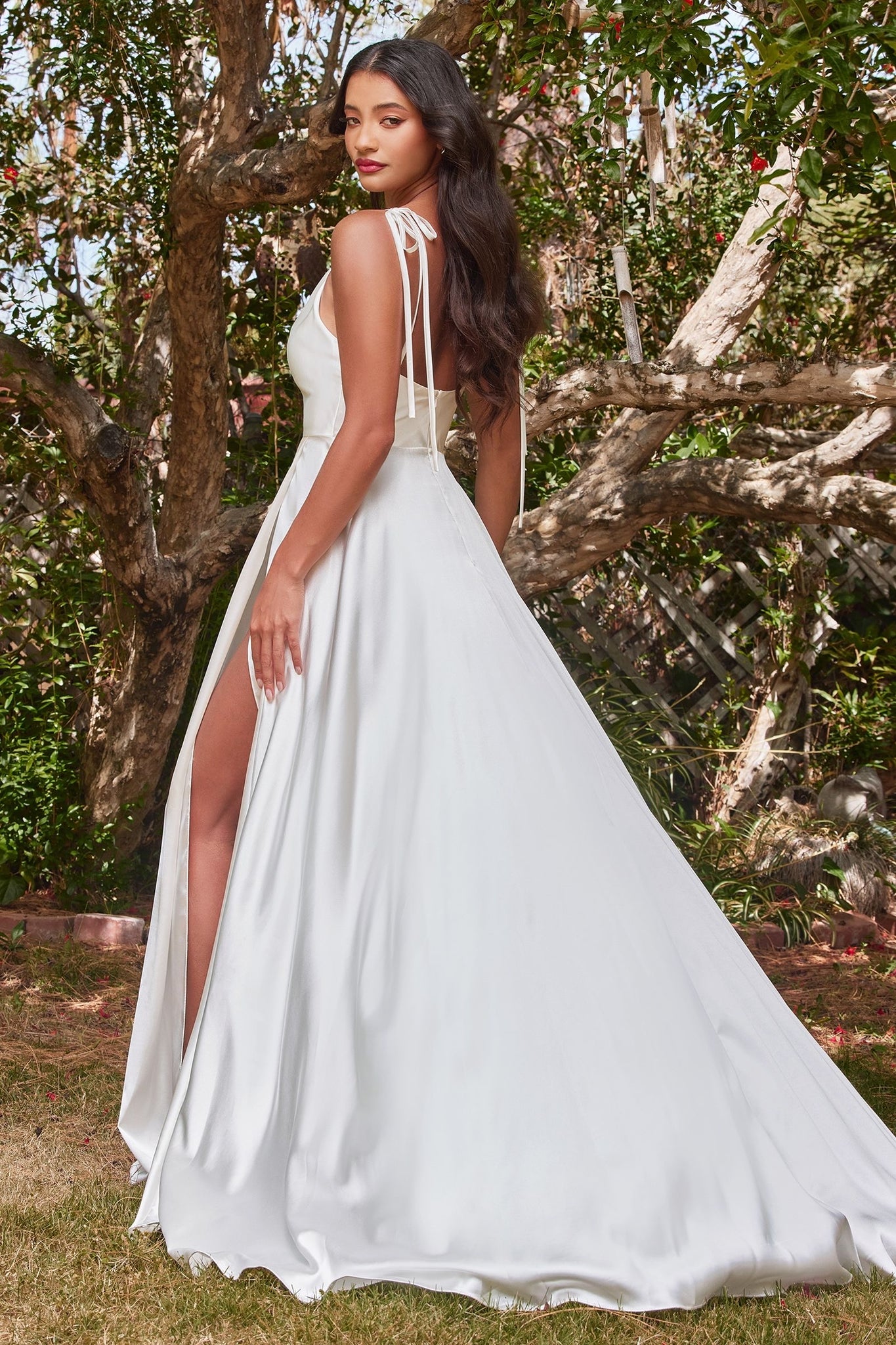 Simply Dreamy White Satin Formal Gown
