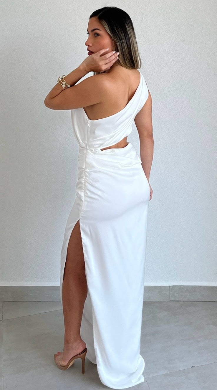 Glamorous Ways White One-Shoulder Maxi Dress