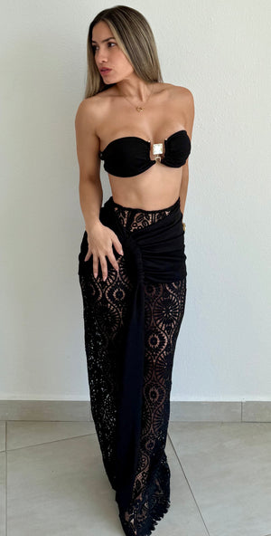 Mermaid in Lace Black Two-Piece Set