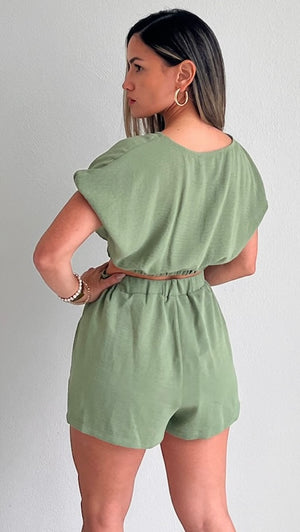 Cutest Duet Olive Two-Piece Set