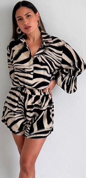 Wild for Style Zebra Print Romper