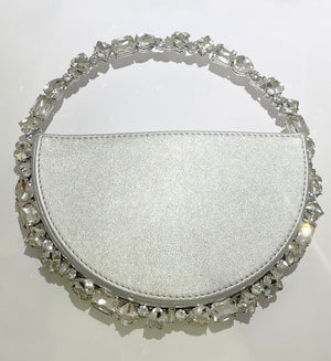 Spectacular Round Silver Stones Hand Bag