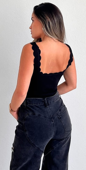 The Sweetest Black Basic Bodysuit