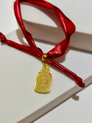 DTMF Charm Red Adjustable Bracelet