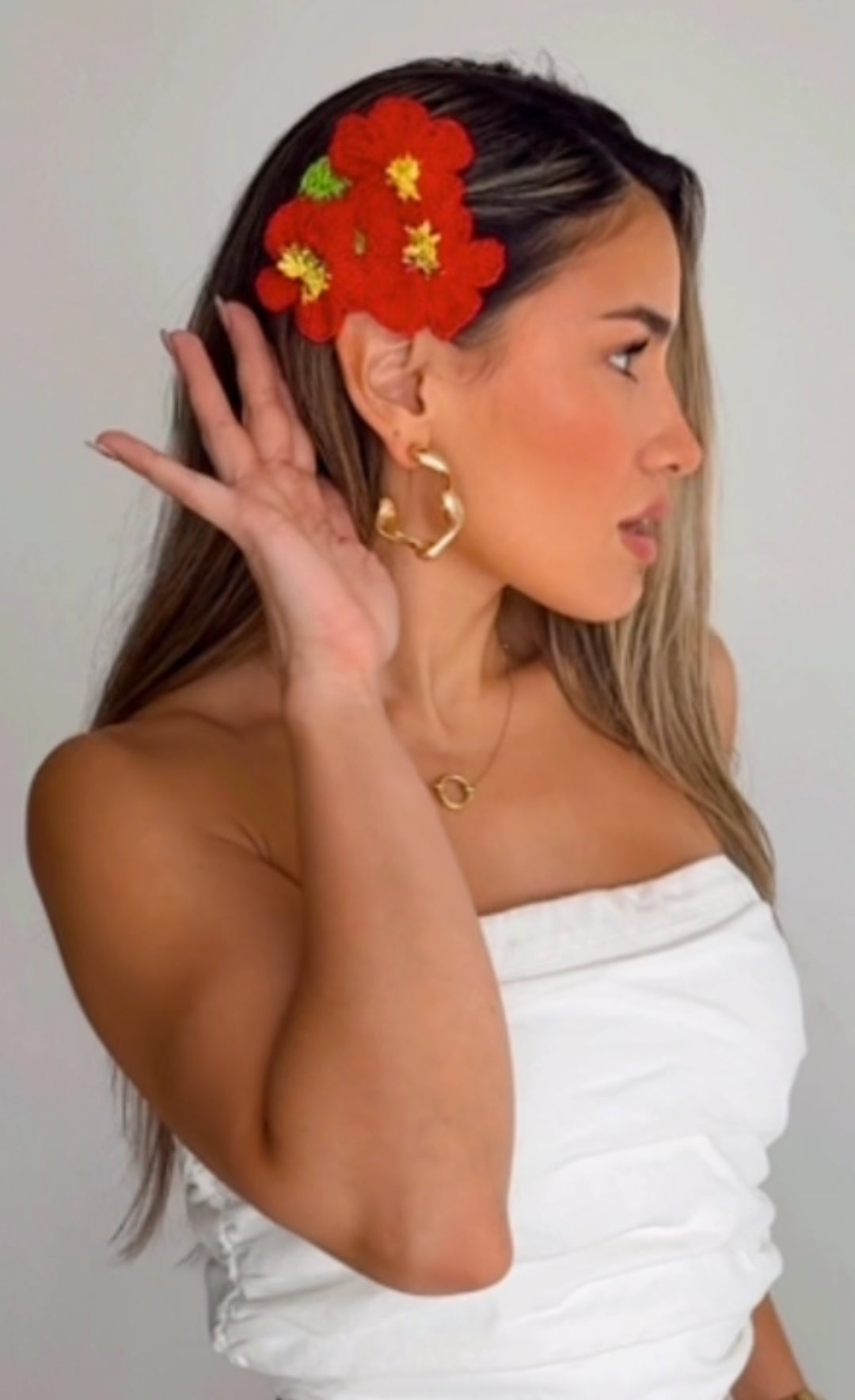 Crochet Three Amapolas Headpiece Clip