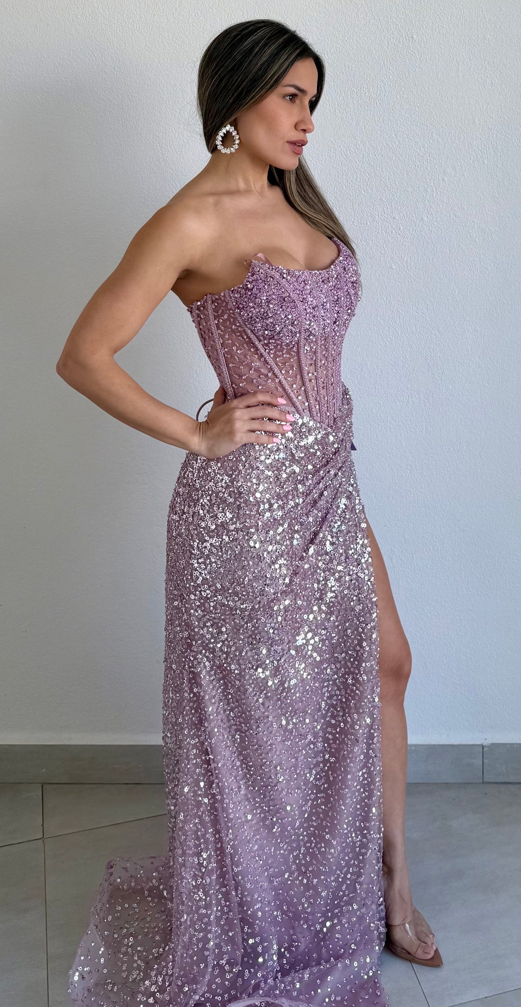 Sparkly & Cute Corset Sequins Formal Gown