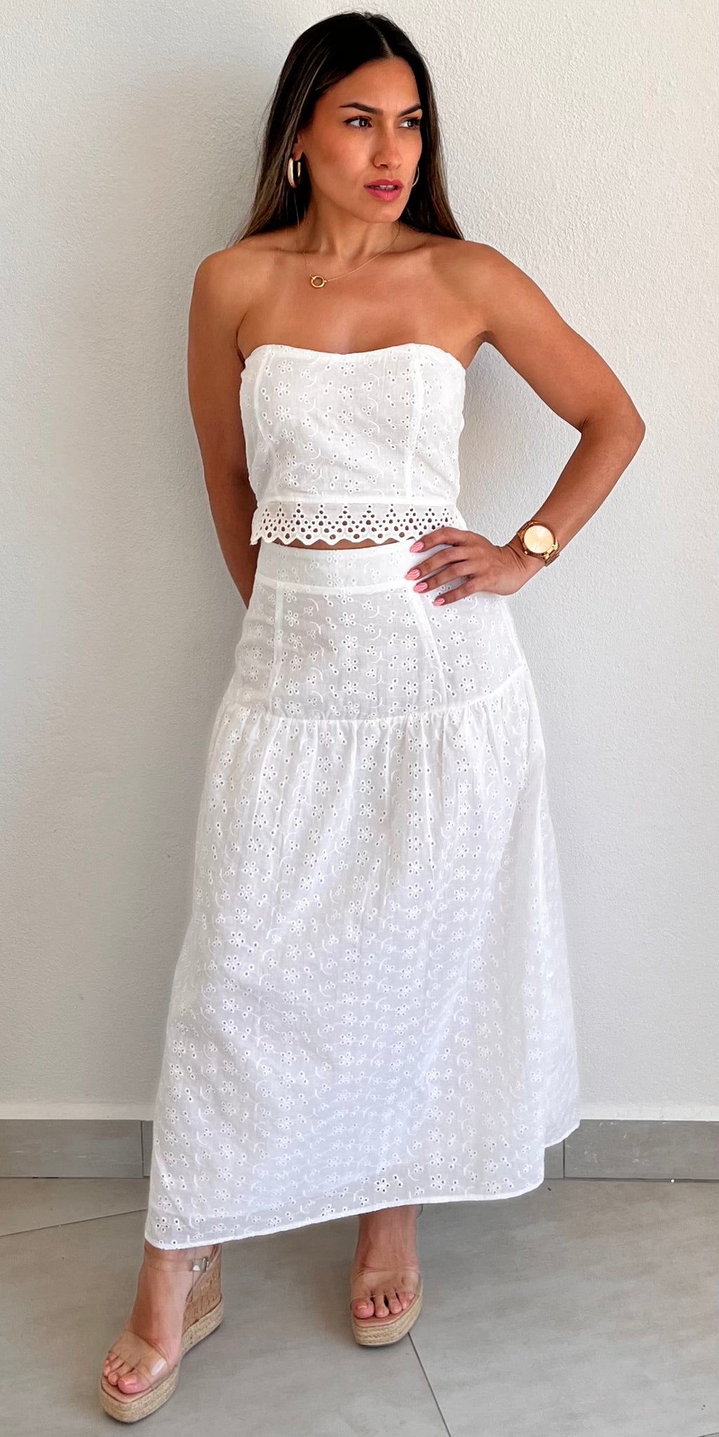 Daytime Perfection Eyelet Two-Piece Set