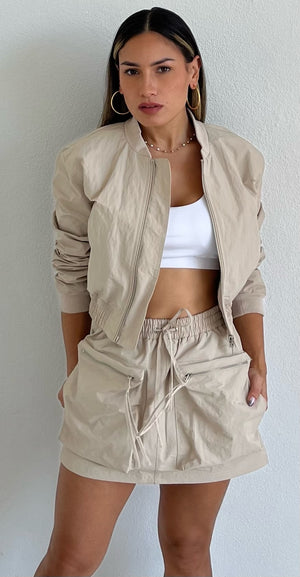 Style Expedition Beige Jacket Two-Piece Set