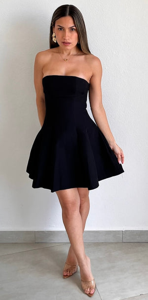 Classy & Fun Black Fit & Flare Dress