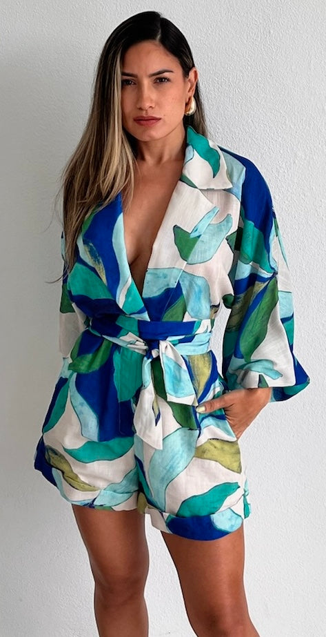 Pretty Perception Tropical Print Romper