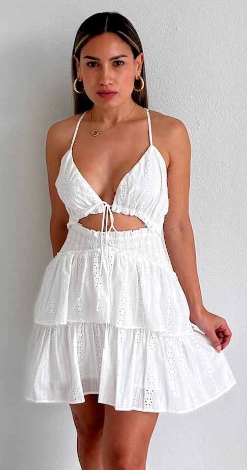 Sunny Day Stunner White Eyelet Dress