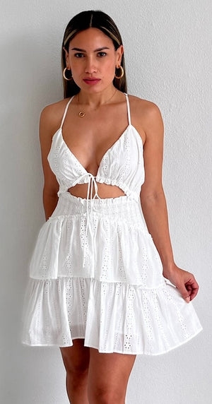 Sunny Day Stunner White Eyelet Dress