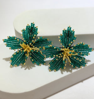 Amapola Green Statement Earrings