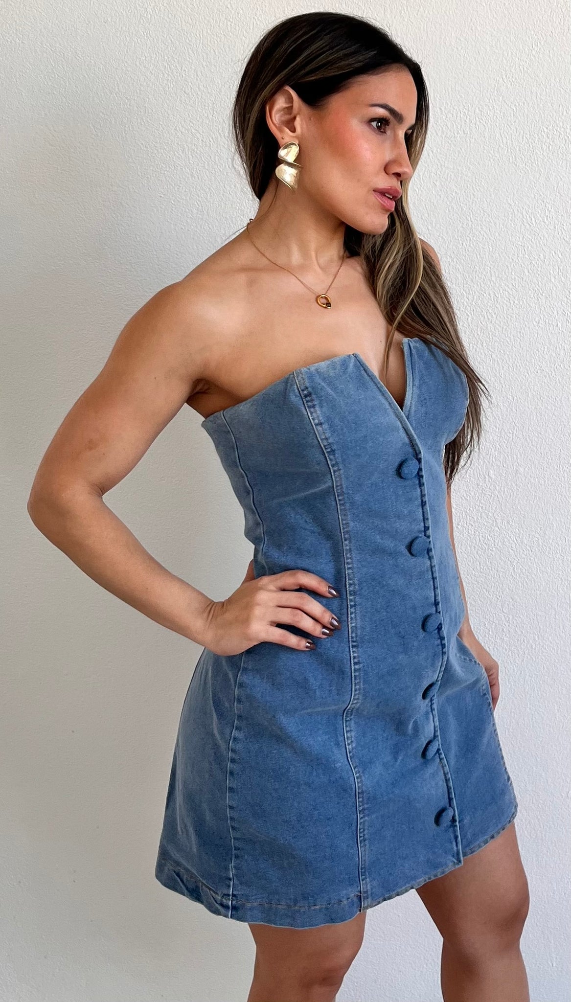 Unique Darling Denim Mini Dress