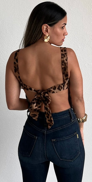 Wildest Dream Animal Print Open Back Top