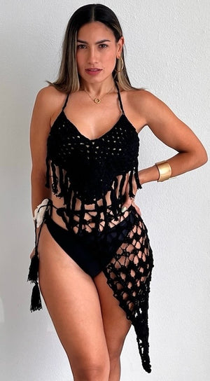 Playa Perfection Black Crochet Cover-Up