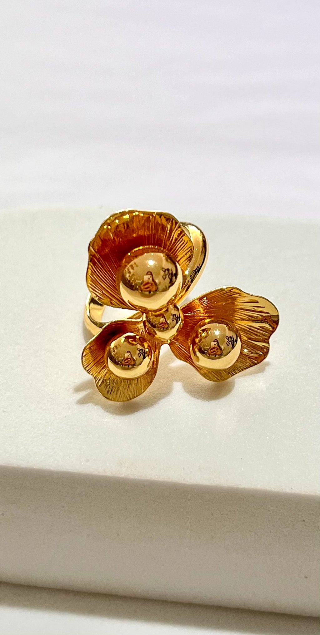 Floral Ways Gold Metal Ring
