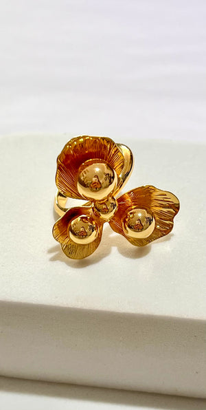 Floral Ways Gold Metal Ring