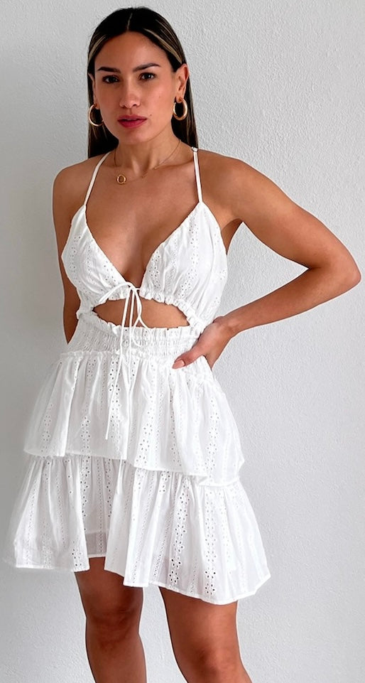Sunny Day Stunner White Eyelet Dress