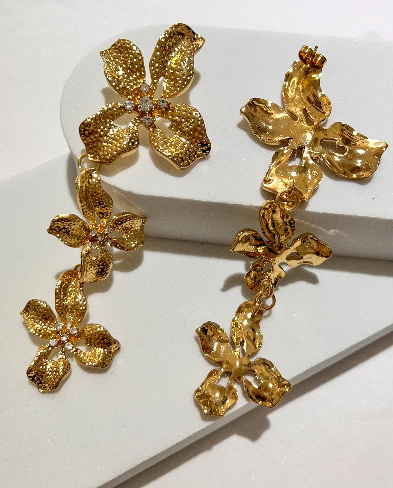 Golden Blossom Statement Earrings