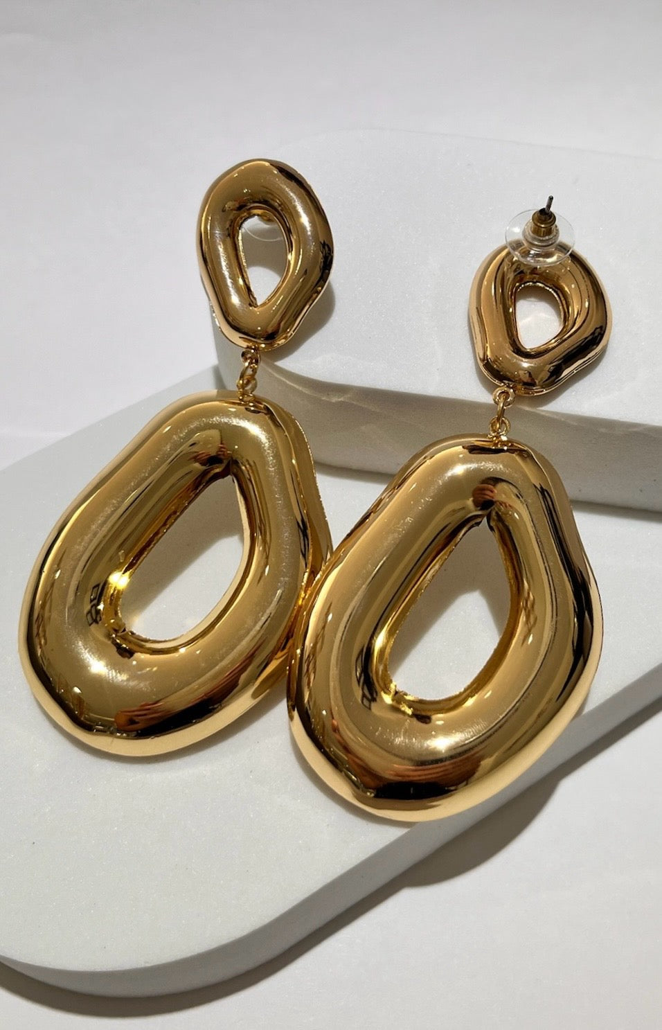 Tasteful & Bold Gold Teardrop Earrings