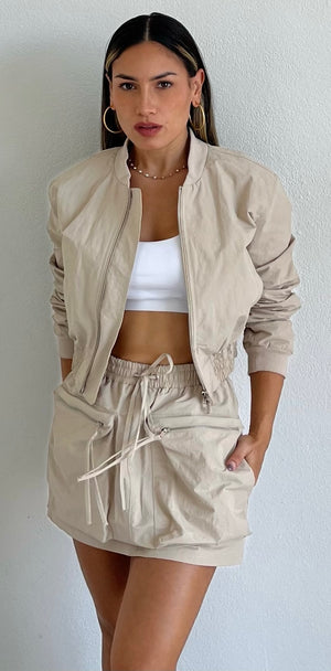 Style Expedition Beige Jacket Two-Piece Set