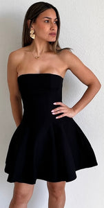 Classy & Fun Black Fit & Flare Dress