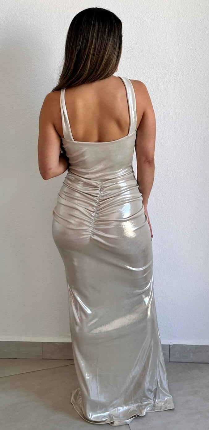 Alluring Temptation Pearl Metalic Long Dress