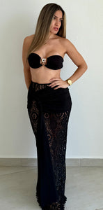 Mermaid in Lace Black Two-Piece Set