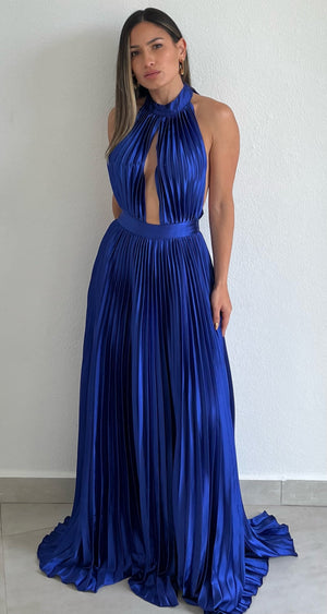 Flawless Expression Royal Pleated Long Dress