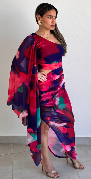 Truly Inspiring Print Mesh Midi Dress