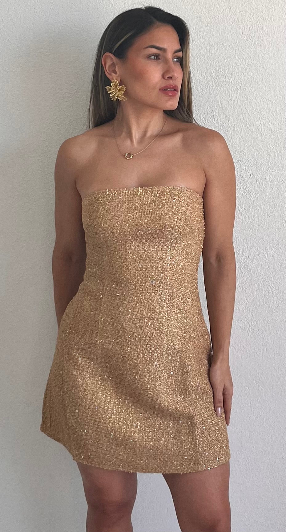 The Golden Girl Strapless Dress