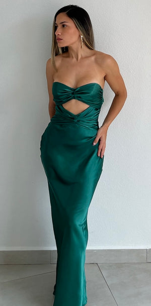 Rare Elegance Strapless Satin Formal Dress