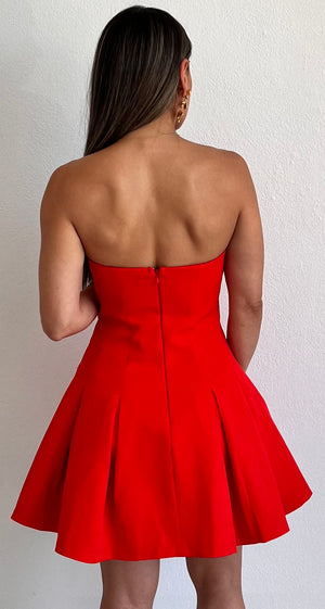 Classy & Fun Red Fit & Flare Dress