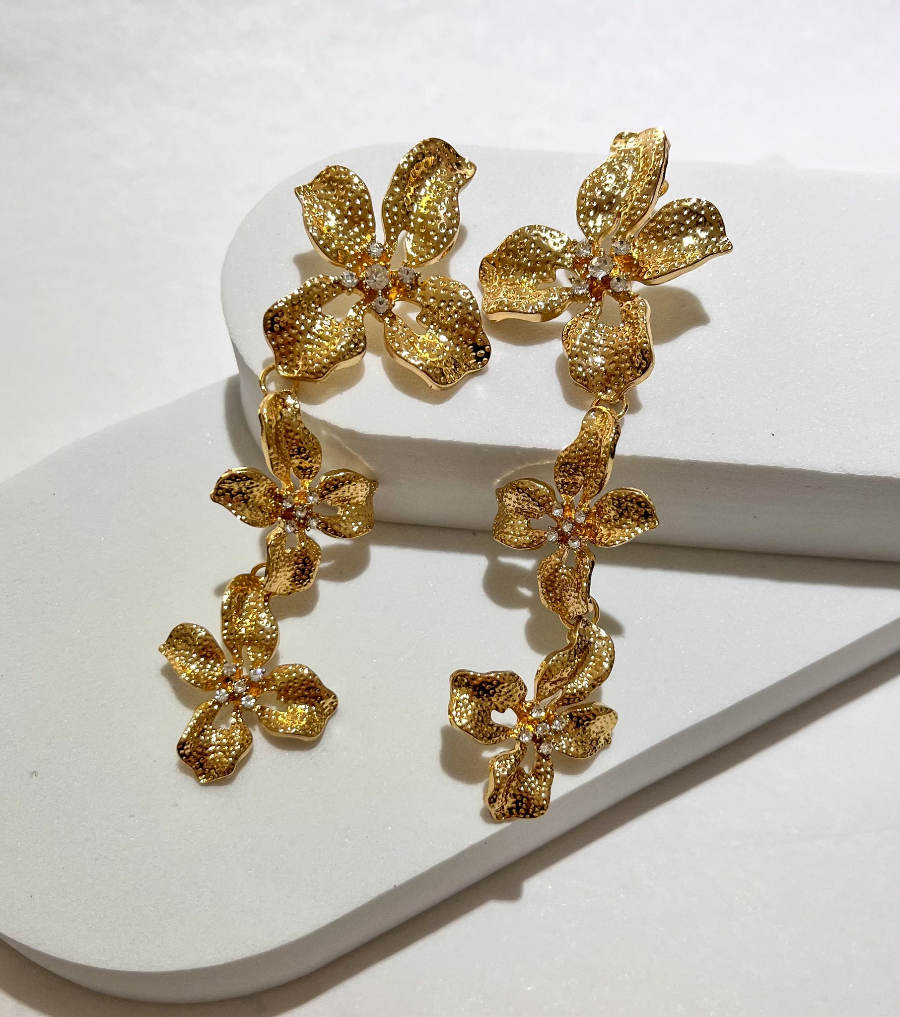 Golden Blossom Statement Earrings