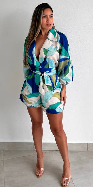 Pretty Perception Tropical Print Romper