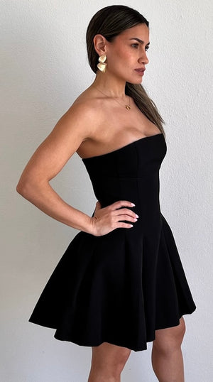 Classy & Fun Black Fit & Flare Dress