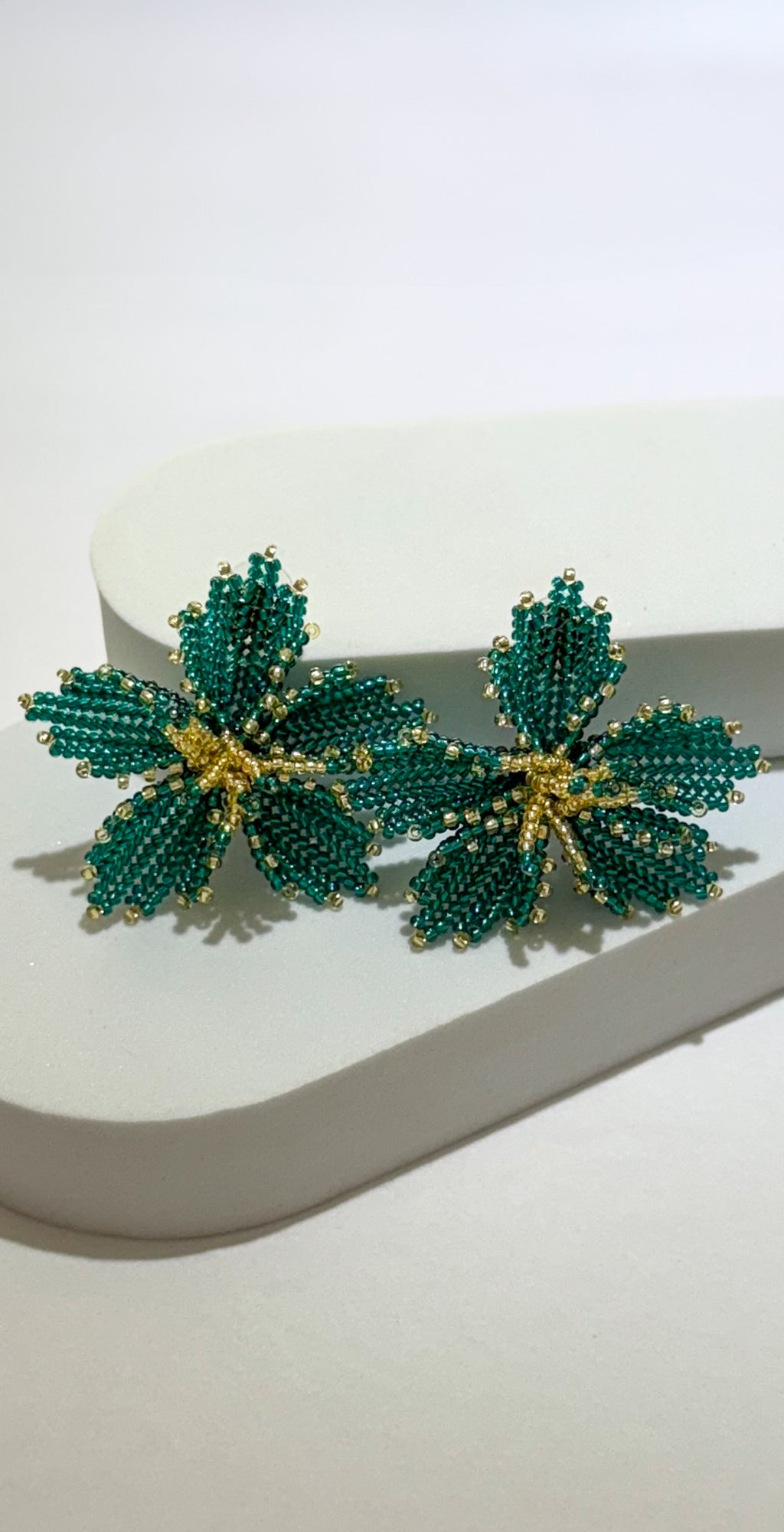 Amapola Green Statement Earrings