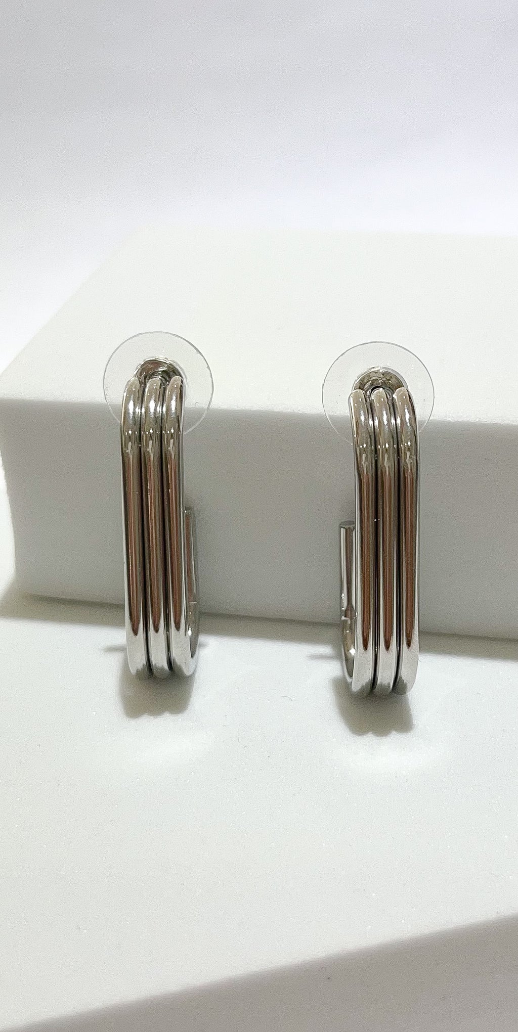 Style in Simplicity Silver Oval Hoop Earrings