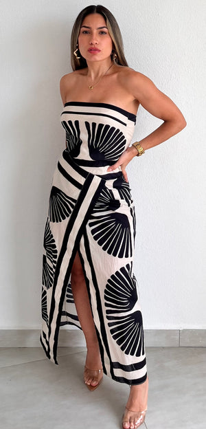 Summer Aztecan Vibes Print Midi Dress