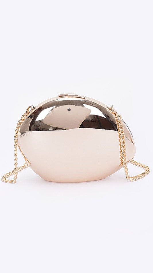 Chic Option Metal Gold Statement Clutch