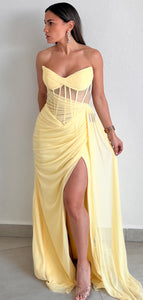 Spring Elegance Corset Mesh Formal Gown