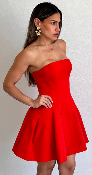 Classy & Fun Red Fit & Flare Dress