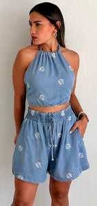 Flirty Daydreamer Denim Two-Piece Set