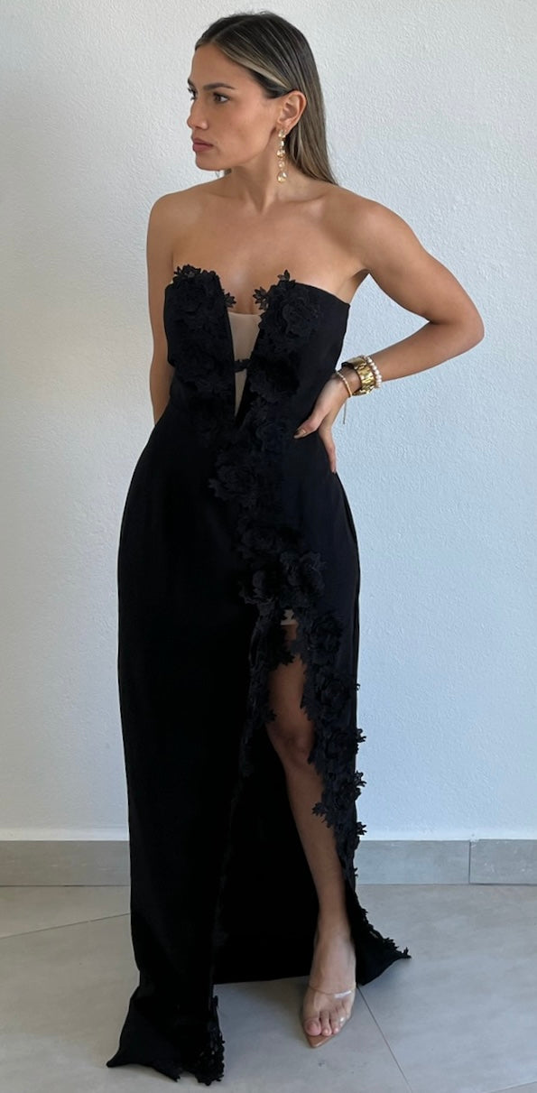 Romantic Mood Black Crochet Formal Dress – Zil boutique Romantic Mood Black Crochet Formal Dress – Zil boutique