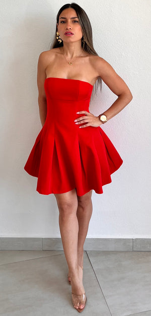 Classy & Fun Red Fit & Flare Dress