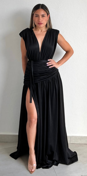 Distinctive Style Black Maxi Dress