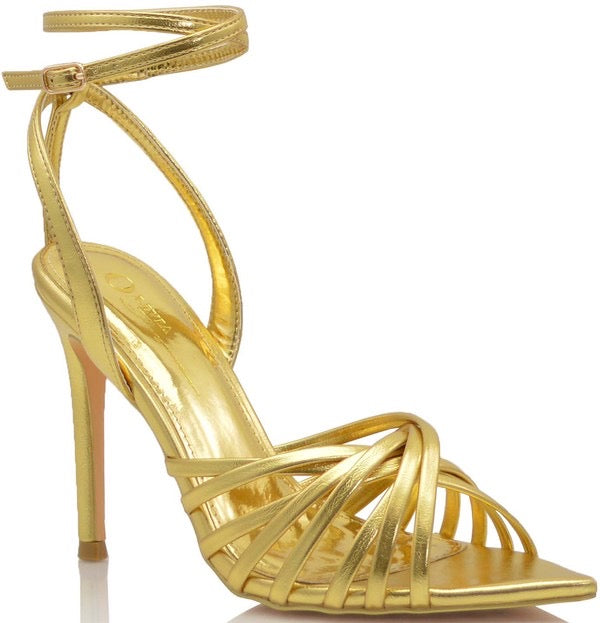 Classy Attitude Gold Strappy Heels
