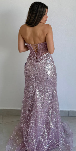 Sparkly & Cute Corset Sequins Formal Gown