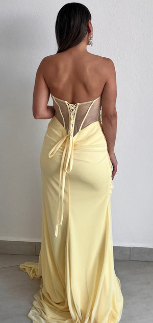 Spring Elegance Corset Mesh Formal Gown